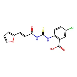 5-chloro-2-[3-(2-furyl)prop-2-enoylthiocarbamoylamino]benzoic Acid structure