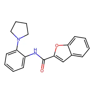 N-(2-pyrrolidin-1-ylphenyl)-1-benzofuran-2-carboxamide structure