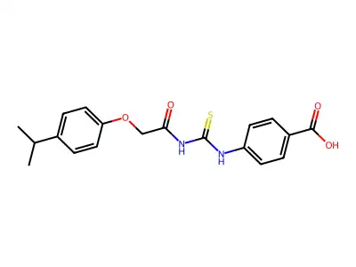 4-[[[[[4-(1-Methylethyl)phenoxy]acetyl]amino]thioxomethyl]amino]-benzoic acid structure