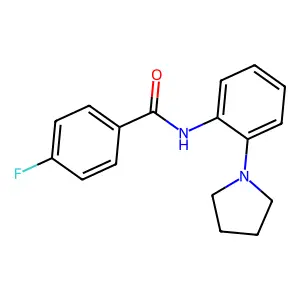 4-fluoro-N-(2-pyrrolidin-1-ylphenyl)benzamide structure