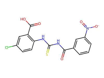 5-Chloro-2-[[[(3-nitrobenzoyl)amino]thioxomethyl]amino]-benzoic acid structure