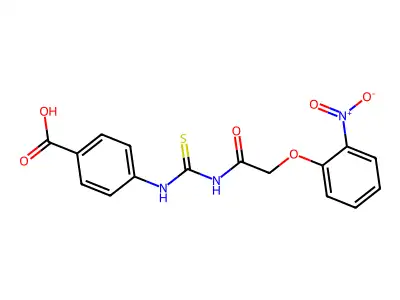 4-[[2-(2-Nitrophenoxy)acetyl]carbamothioylamino]benzoic acid structure