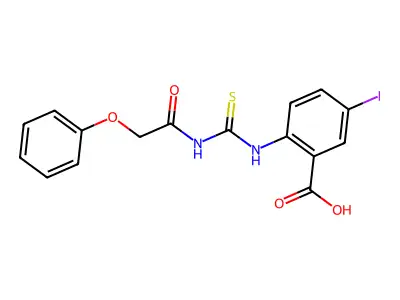 5-Iodo-2-[(2-phenoxyacetyl)carbamothioylamino]benzoic acid structure