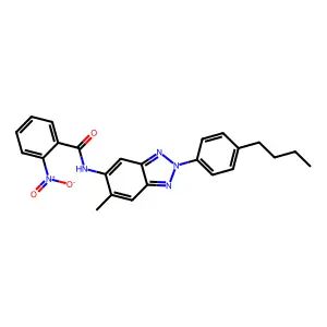 N-[2-(4-butylphenyl)-6-methylbenzotriazol-5-yl]-2-nitrobenzamide structure