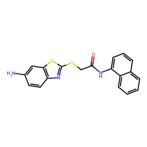 2-[(6-amino-1,3-benzothiazol-2-yl)sulfanyl]-N-(naphthalen-1-yl)acetamide structure