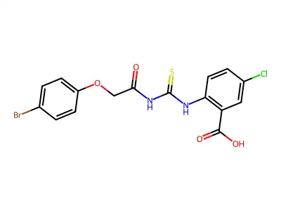 2-[[2-(4-Bromophenoxy)acetyl]carbamothioylamino]-5-chlorobenzoic acid structure