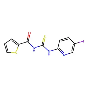 N-[(5-iodopyridin-2-yl)carbamothioyl]thiophene-2-carboxamide structure