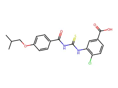 4-Chloro-3-[[4-(2-methylpropoxy)benzoyl]carbamothioylamino]benzoic acid structure