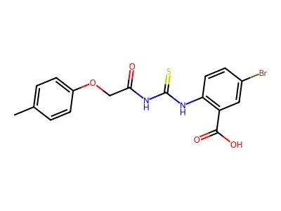 5-Bromo-2-[[[[(4-methylphenoxy)acetyl]amino]thioxomethyl]amino]-benzoic acid structure