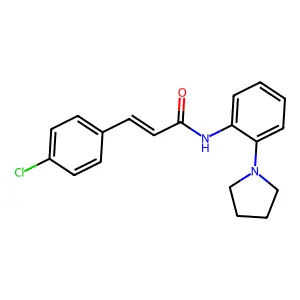 (E)-3-(4-chlorophenyl)-N-(2-pyrrolidin-1-ylphenyl)prop-2-enamide structure