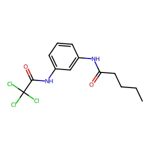 N-{3-[(trichloroacetyl)amino]phenyl}pentanamide structure