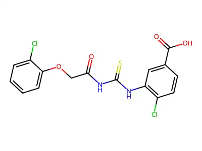 4-Chloro-3-({[(2-chlorophenoxy)acetyl]carbamothioyl}amino)benzoic acid structure