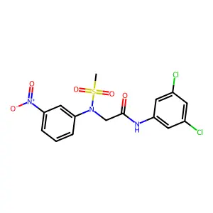 N-(3,5-dichlorophenyl)-2-(N-methylsulfonyl-3-nitroanilino)acetamide structure