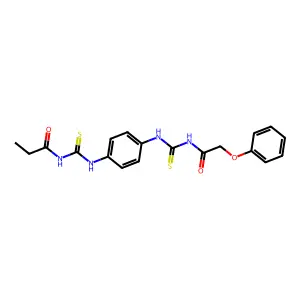 N-[(4-{[(phenoxyacetyl)carbamothioyl]amino}phenyl)carbamothioyl]propanamide structure