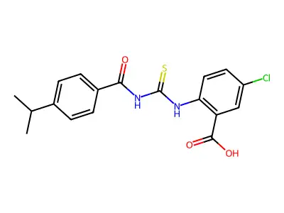 5-Chloro-2-({[(4-isopropylbenzoyl)amino]carbonothioyl}amino)benzoic acid structure