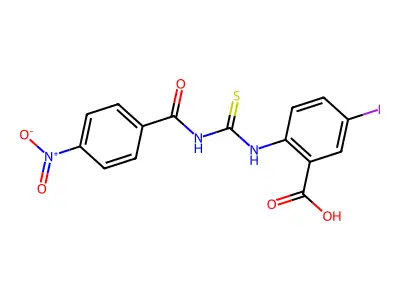 5-Iodo-2-[(4-nitrobenzoyl)carbamothioylamino]benzoic acid structure