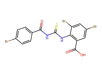 3,5-Dibromo-2-[(4-bromobenzoyl)carbamothioylamino]benzoic acid structure