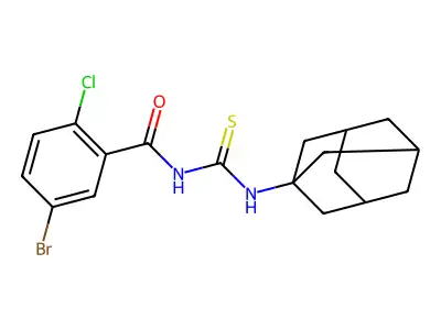N-(1-adamantylcarbamothioyl)-5-bromo-2-chlorobenzamide structure