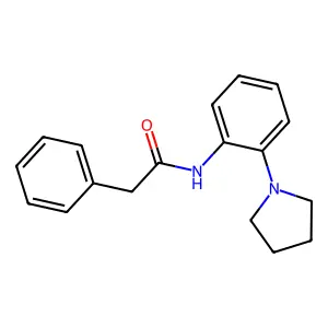 2-phenyl-N-[2-(pyrrolidin-1-yl)phenyl]acetamide structure