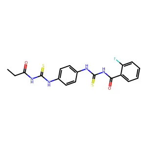 2-fluoro-N-[[4-(propanoylcarbamothioylamino)phenyl]carbamothioyl]benzamide structure