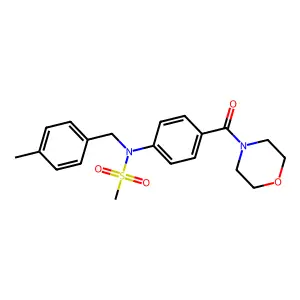 N-(4-methylbenzyl)-N-[4-(morpholin-4-ylcarbonyl)phenyl]methanesulfonamide structure