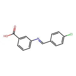 Benzoic acid, 3-[[(4-chlorophenyl)methylene]amino]- structure