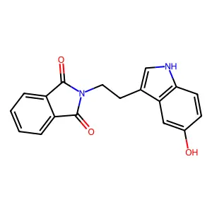 2-(2-(5-hydroxy-1H-indol-3-yl)ethyl)isoindole-1,3-dione structure