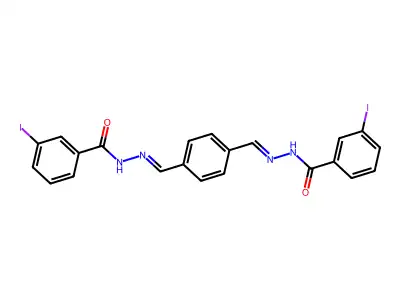 3-iodo-N-[(E)-[4-[(E)-[(3-iodobenzoyl)hydrazinylidene]methyl]phenyl]methylideneamino]benzamide structure