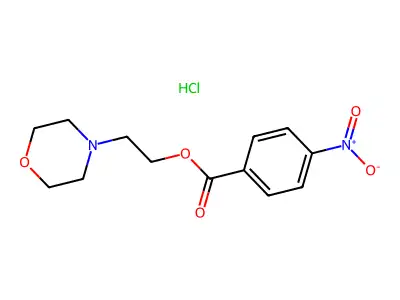 2-Morpholin-4-ylethyl 4-nitrobenzoate;hydrochloride structure