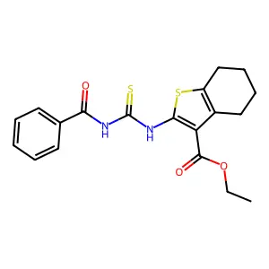 Ethyl 2-(3-benzoylthioureido)-4,5,6,7-tetrahydrobenzo[b]thiophene-3-carboxylate structure
