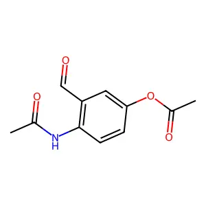 4-Acetamido-3-formylphenyl acetate structure