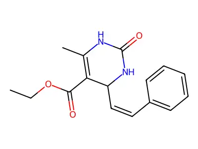 ETHYL 4-METHYL-2-OXO-6-[(Z)-2-PHENYLETHENYL]-3,6-DIHYDRO-1H-PYRIMIDINE-5-CARBOXYLATE structure