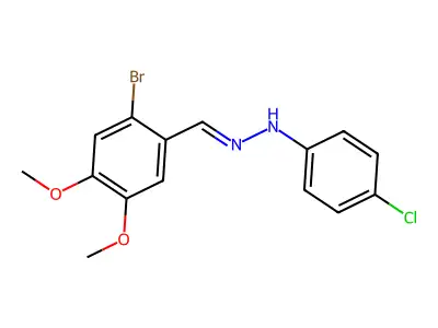 N-[(2-bromo-4,5-dimethoxyphenyl)methylideneamino]-4-chloroaniline structure