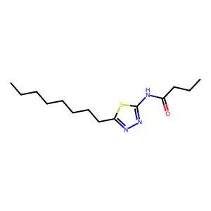 N-(5-octyl-1,3,4-thiadiazol-2-yl)butanamide structure