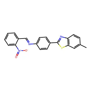 4-(6-methyl-1,3-benzothiazol-2-yl)-N-[(E)-(2-nitrophenyl)methylidene]aniline structure