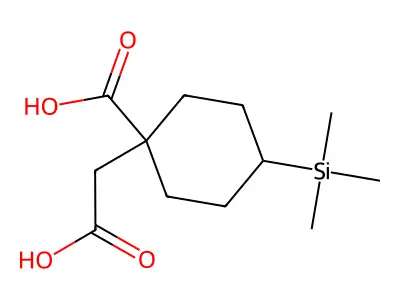 1-(Carboxymethyl)-4-(trimethylsilyl)cyclohexanecarboxylic acid structure