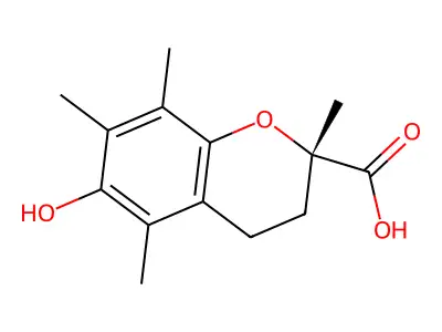 6-Hydroxy-2,5,7,8-tetramethyl-chroman-2-carboxylic acid, (-)- structure