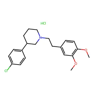 Piperidine, 3-(p-chlorophenyl)-1-(3,4-dimethoxyphenethyl)-, hydrochloride structure