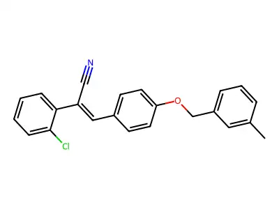 2-(2-Chlorophenyl)-3-[4-[(3-methylphenyl)methoxy]phenyl]prop-2-enenitrile structure