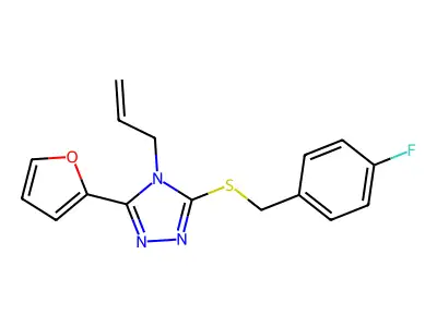3-[(4-Fluorophenyl)methylsulfanyl]-5-(furan-2-yl)-4-prop-2-enyl-1,2,4-triazole structure