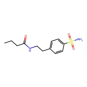 N-[2-(4-sulfamoylphenyl)ethyl]butanamide structure