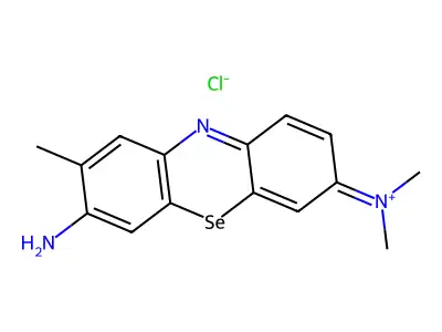 3-Imino-N,N,2-trimethyl-3H-phenoselenazin-7-amine--hydrogen chloride (1/1) structure