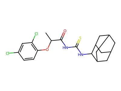 2-(2,4-Dichlorophenoxy)-N-[(tricyclo[3.3.1.1~3,7~]decan-2-yl)carbamothioyl]propanamide structure