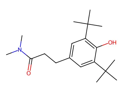 3-(3,5-ditert-butyl-4-hydroxyphenyl)-N,N-dimethylpropanamide structure