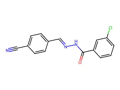 3-chloro-N'-[(E)-(4-cyanophenyl)methylidene]benzohydrazide structure