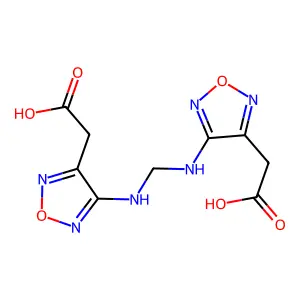 2,2'-[methylenebis(imino-1,2,5-oxadiazole-4,3-diyl)]diacetic acid structure