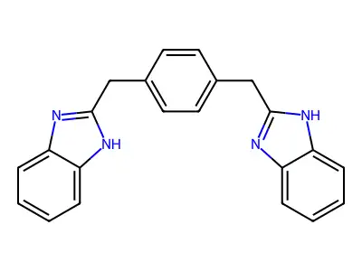 2-[[4-(1H-benzimidazol-2-ylmethyl)phenyl]methyl]-1H-benzimidazole structure