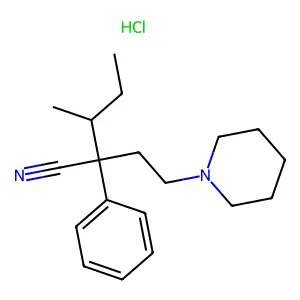 1-Piperidinebutyronitrile, alpha-sec-butyl-alpha-phenyl-, hydrochloride structure