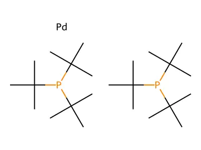 Bis(tri-tert-butylphosphine)palladium(0) structure