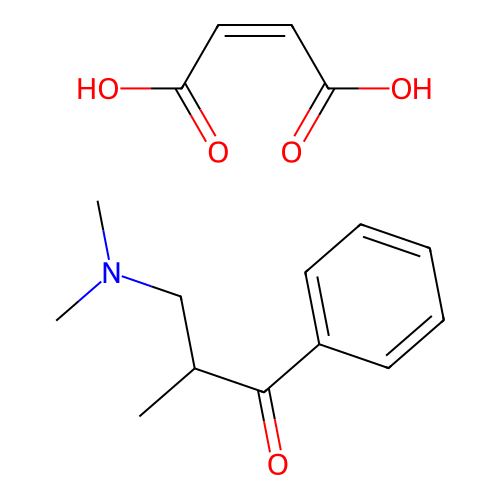 1-Propanone, 3-(dimethylamino)-2-methyl-1-phenyl-, (2Z)-2-butenedioate (1:1) structure